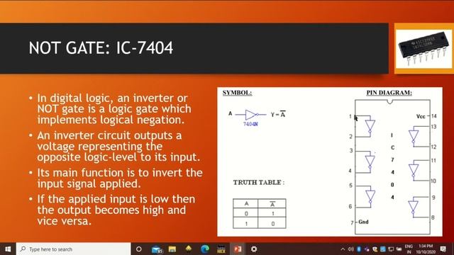 Implementation of NOT Gate IC 7404 on a Breadboard /Circuit: Digital Electronics Practical смотреть онлайн