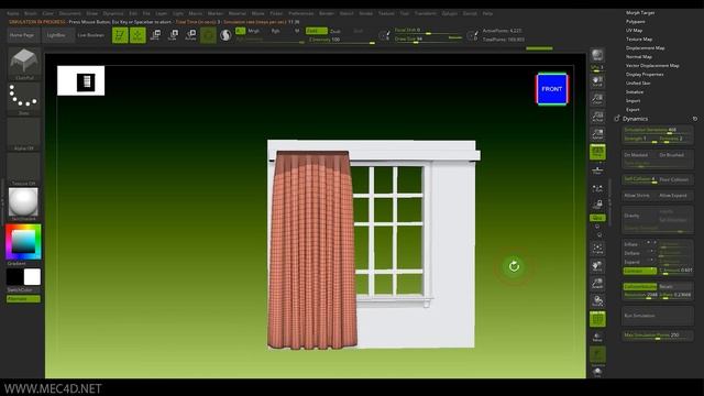 Zbrush2021 How to create dynamic cloth Curtains смотреть онлайн