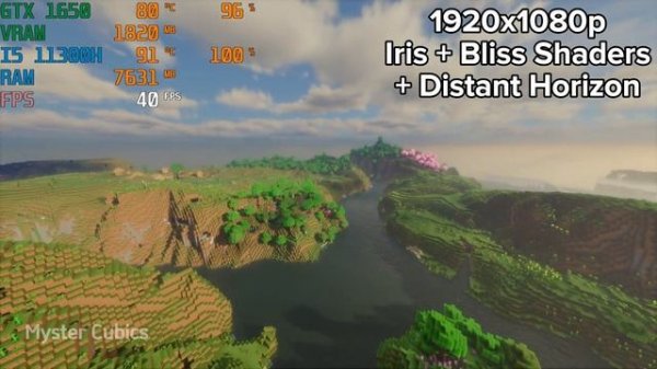 MINECRAFT JAVA 1.21 | GTX 1650 + I5-11300H + 8GB RAM (Iris + Bliss Shaders + Distant Horizons)