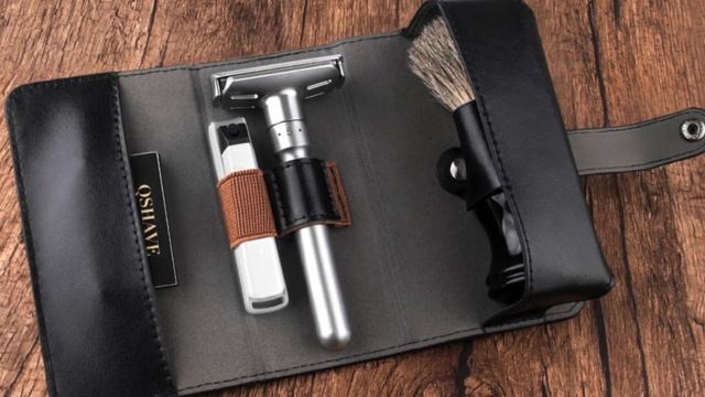 QSHAVE. Чехол для бритвы и помазка с защелкой. Футляр для бритвенного станка (только чехол) смотреть онлайн