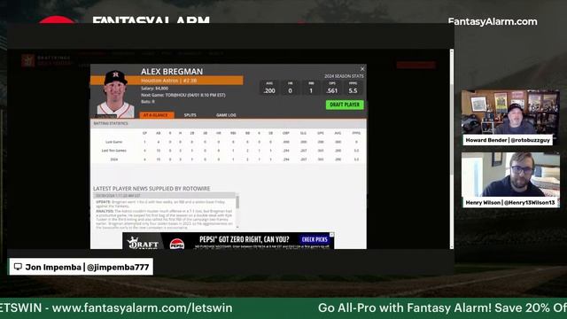 MLB DFS DraftKings Live | DraftKings April 1 Main Slate | MLB DFS Lineups