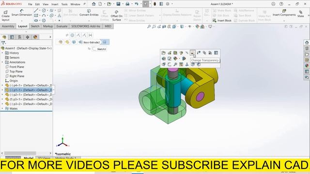 SOLIDWORKS HIDE COMPONENTS | SOLIDWORK TUTORIALS 2020 | EXPLAIN CAD | смотреть онлайн