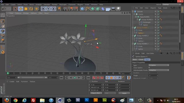 Cinema 4d Tutorial - How to model a Glass Flower in Cinema 4D смотреть онлайн