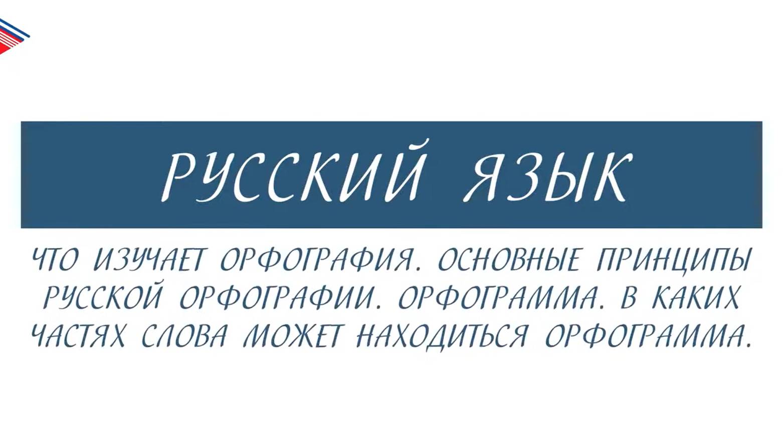 6 класс - Русский язык - Что изучает орфография. Основные принципы. Где может находиться орфограмма смотреть онлайн