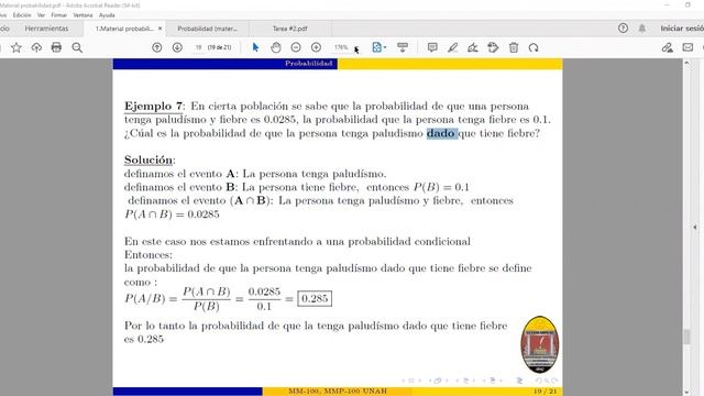 Repaso Probabilidad parte 2: Reglas, Axiomas y Ejercicios prácticos. MM100 III-PAC UNAH-2022. смотреть онлайн