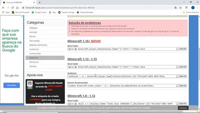 COMO COLOCAR CABEÇAS CUSTOMIZADAS NO MINECRAFT !!! смотреть онлайн