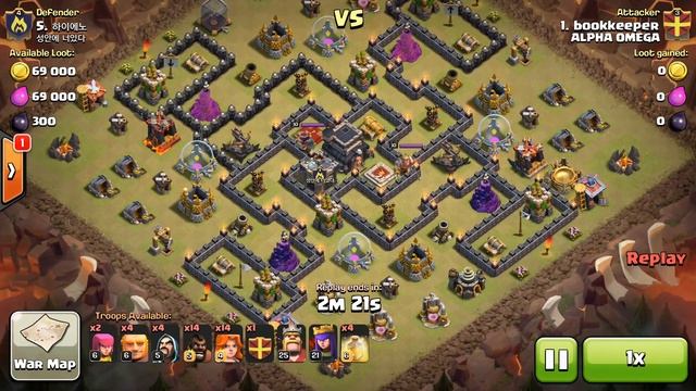 TH9 vs TH9 - Valks and Hogs war strategy смотреть онлайн