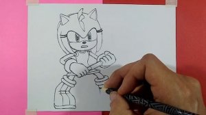 Dibujando a Amy Rose | Sonic Prime | Drawing Amy Rose