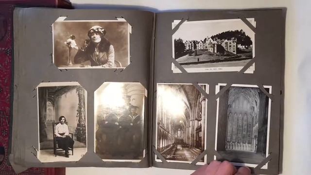 ANTIQUE POSTCARDS ALBUM ART NOUVEAU COVER WW1 ETC