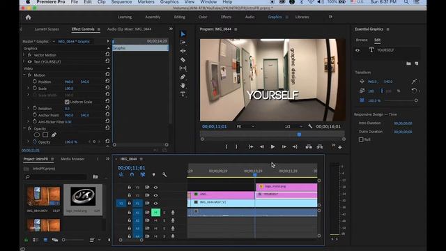 Creating YouTube Intro Video 3: Using Adobe Premiere Pro CC 2019