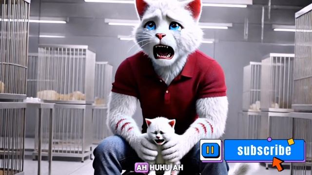 Brave Kitten Fights Green Mouse Monster Rescue Did‼️#cat #ai #catlover #cute #video