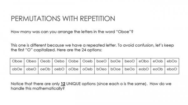 Combinatorics 1.2 Permutations
