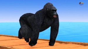 Paint Animals Cow Gorilla Duck Lion Chicken Sheep Tiger Elephant Fountain Crossing 3DAnimals Cartoo