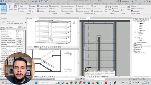 ESCADA NO REVIT: COMO FAZER E ANCORAR смотреть онлайн