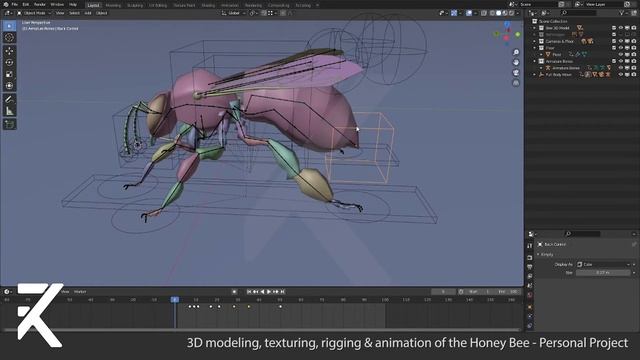 3D Honey Bee Rig - Blender смотреть онлайн