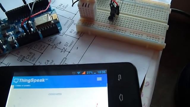 WeMos D1, senzor DHT22 si 6 senzori DS18B20 pe pagina ThingSpeak смотреть онлайн