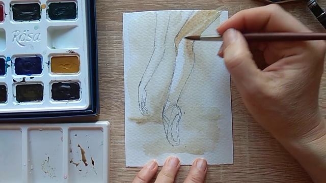 Малюємо балерину/Листівка #акварель #балерина смотреть онлайн