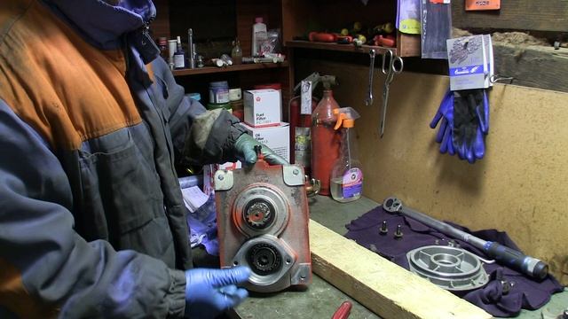 UNIC 373 замена фрикционов и сальника-2часть