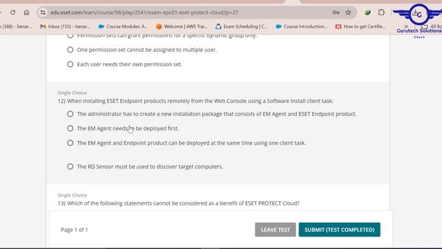 Certified ESET Managed Cloud Security Specialist Exam Questions смотреть онлайн