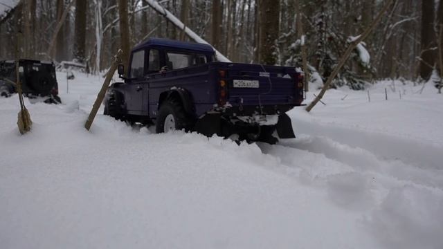 Land Rover defender 90 feat 110 HCPU drive in deep snow/ езда по очень глубокому снегу смотреть онлайн