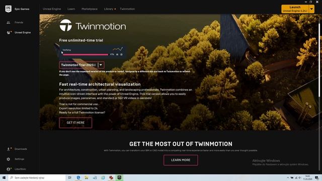 Instalace trial verze programu Twinmotion 2020 a spuštění programu смотреть онлайн