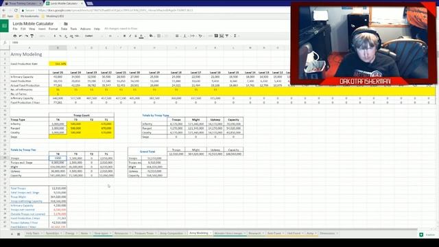 Lords Mobile: Guide to the spreadsheet (The lords mobile calculator) смотреть онлайн
