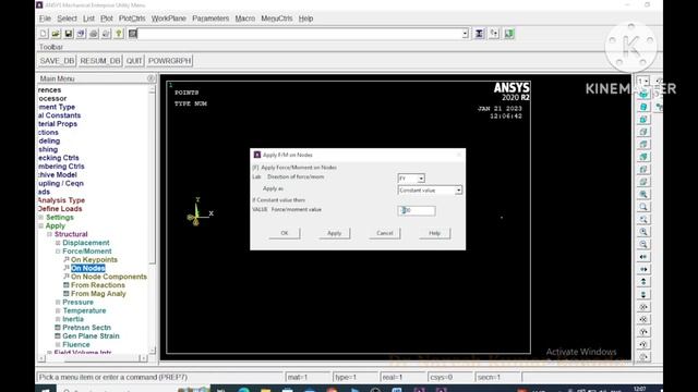 SFD,BMD for over hanging beam subjected to point loads using Ansys Mechanical APDL softwar смотреть онлайн