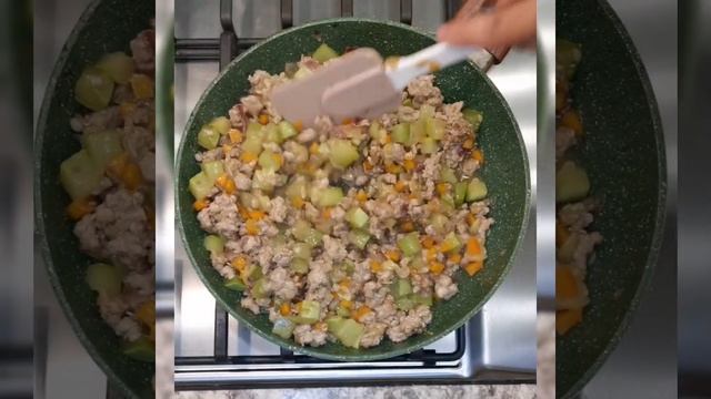 кабачки с рисом и фаршем #