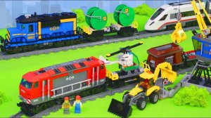 Для детей LEGO поезд, игрушечные машинки, экскаватор, грузовик и кран