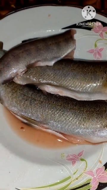 Мой ужин. Свежевыловленный ленок. #еда #рыба #мясо