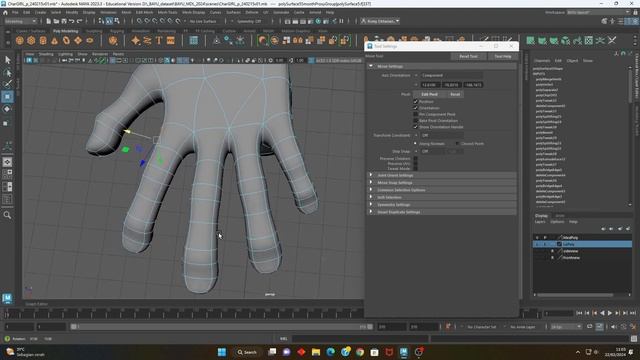 Character Modeling CA   Palms And Fingers Pt04