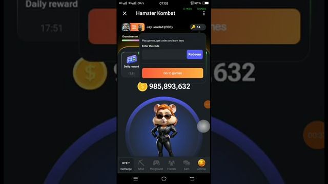 HAMSTER KOMBAT - PLAYGROUND - CODE RECEIVED - INPUT CODE FOR NEW KEY смотреть онлайн