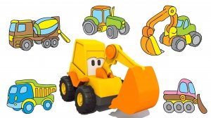 Экскаватор Мася и машины помощники на английском языке. Развивающие машинки - Английский для детей