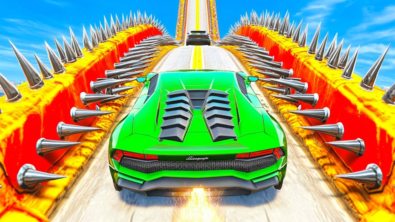 СПУСК БЕЗ ТОРМОЗОВ НА ЧИТЕРСКОЙ ТАЧКЕ ПО ТРАМПЛИНУ В ГТА 5 МОДЫ ! СКОРТИ GTA 5 ONLINE