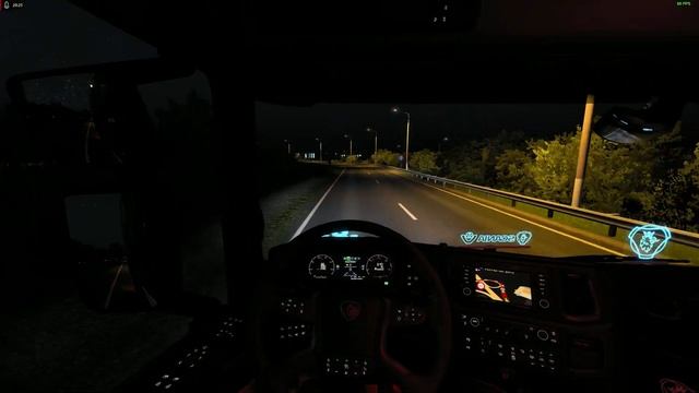 Euro Truck Simulator 2 | Ночной рейс Воронеж — Краснодар снова попали под дождь #ets2mods #truck