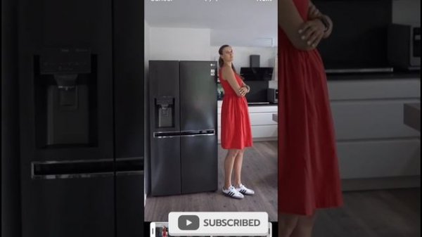 Tall amazon girl short fridge 🚪 video