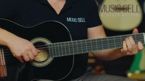 ЧЕРНАЯ КЛАССИЧЕСКАЯ ГИТАРА MARTINEZ ЧЕТЫРЕ ЧЕТВЕРТИ С АНКЕРОМ ИЗ ЕЛИ - MUSIC SELL