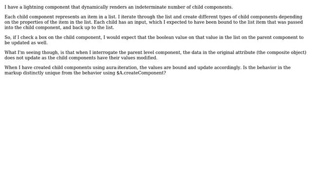 Salesforce: Are dynamically created components bound the same as child components? смотреть онлайн
