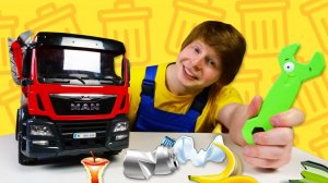 Большая машинка Мусоровоз сломалась! Игры для мальчиков в автомастерскую