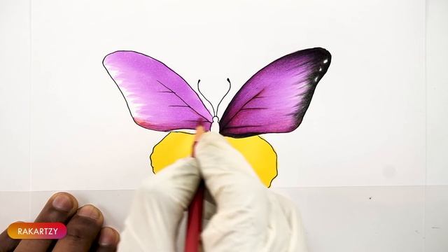 How to draw and color simple and easy butterfly | Alcohol Markers смотреть онлайн
