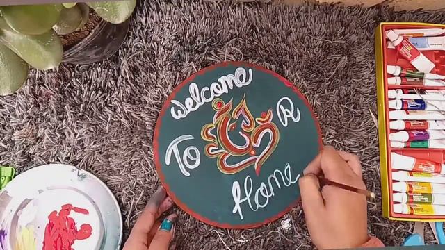 How to make a welcome Wall hanging out of cardboard?#diy смотреть онлайн