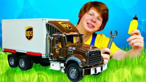 Грузовик на ремонте. Видео про машинки для мальчиков