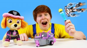 Автомастерская: вертолет Скай сбили! Чиним игрушки в видео для мальчиков. Игры машинки