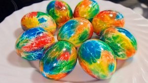 Как Оригинально и красиво покрасить яйца на Пасху 2025 при помощи салфеток за 10 минут