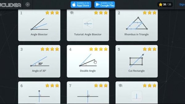 Euclidea-Beta-All Hidden Stars(V Stars)