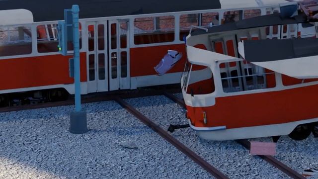 Столкновение трамваев / Blender смотреть онлайн