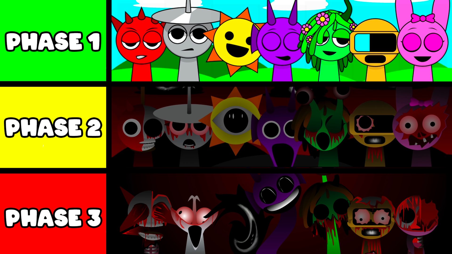 SPRUNKI - СПРУНКИ или Спунки Фаза 1 против Фазы 2 и Фазы 3