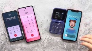Incoming+ Outgoing Call Samsung S10e+Z Flip3 vs IPhone 11+ IPhone Clamshell Mini