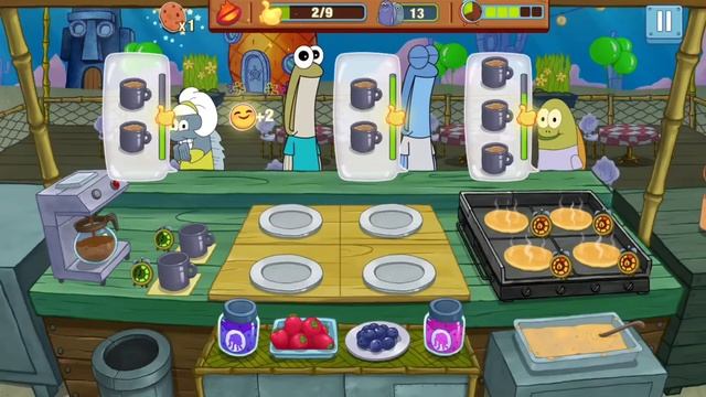 SpongeBob Krusty Cook Off (Gameplay) - Pancakes/Krusty Krab [Android, IOS] - Free To Play!!!