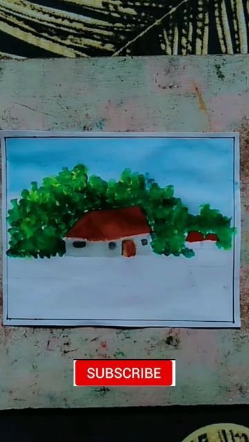 😍Village 💚scenery 🔥💚#shorts #drawing #painting #art #scenery #sketch # смотреть онлайн
